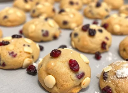 Biscuits de macadamia aux cranberries secs