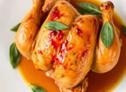 Poulet rôti au sauge et vermouth