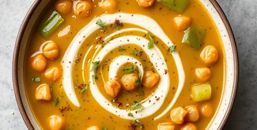 Potage d'épinards et chickpeas