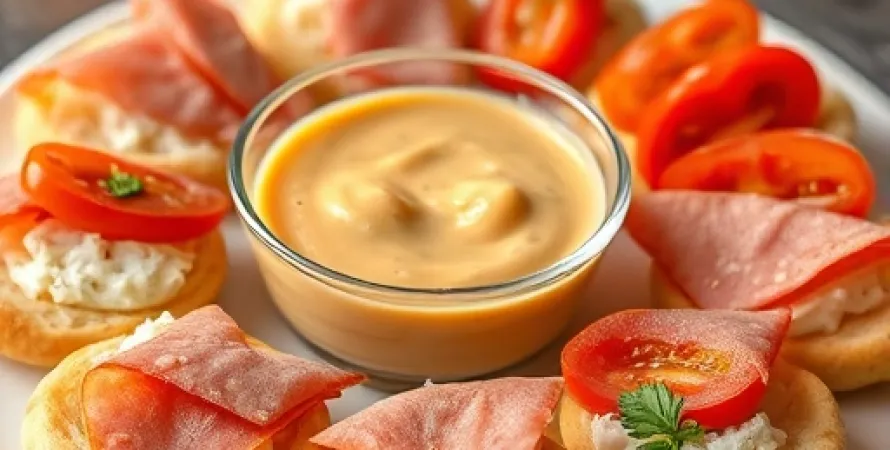 Salade de pâtes au fromage et jambon
