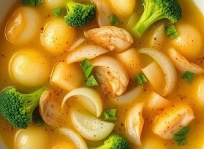 Potage aux pommes de terre et aux brocolis