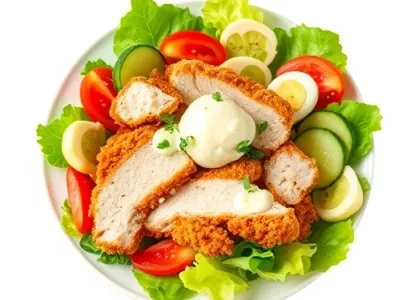 Salade de poulet frit
