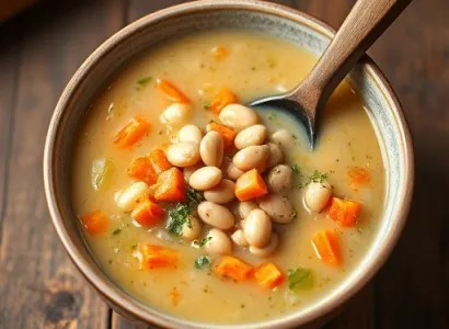 Potage de haricots blancs aux carottes