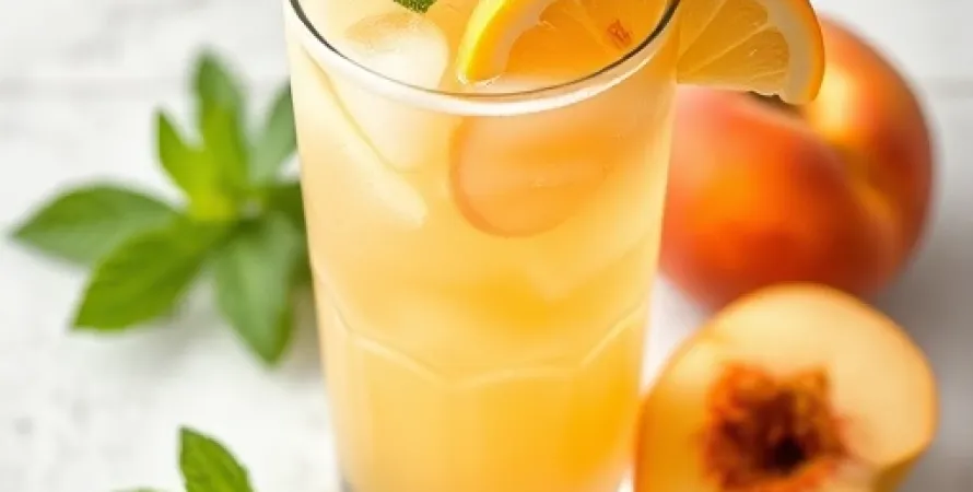 Limonade de peche à la menthe