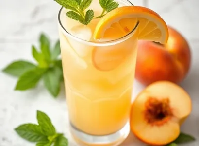 Limonade de peche à la menthe