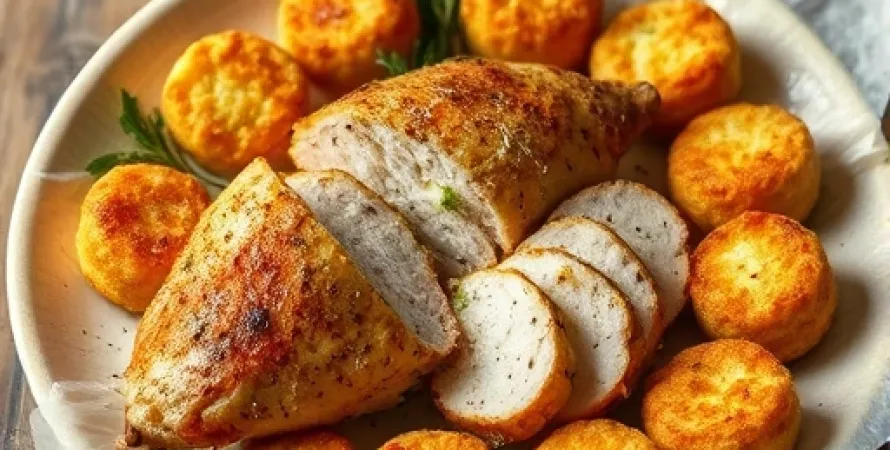 Poulet pané aux croquettes de fromage
