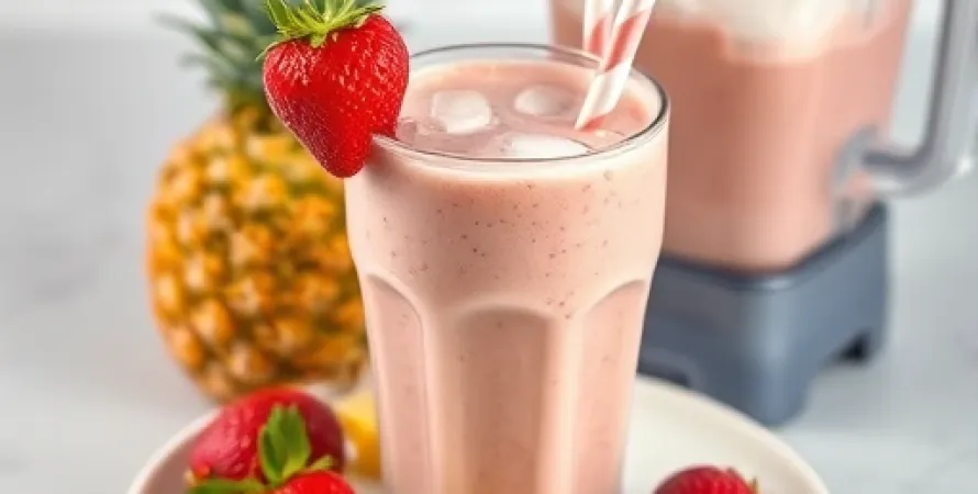 Smoothie aux fraises et ananas