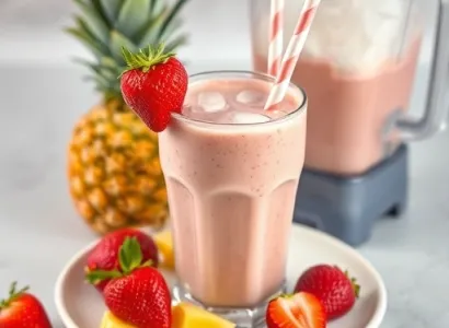Smoothie aux fraises et ananas