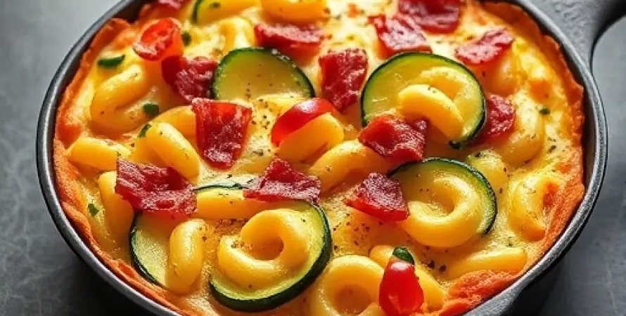 Frittata aux macaronis et bacon