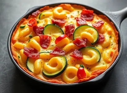 Frittata aux macaronis et bacon