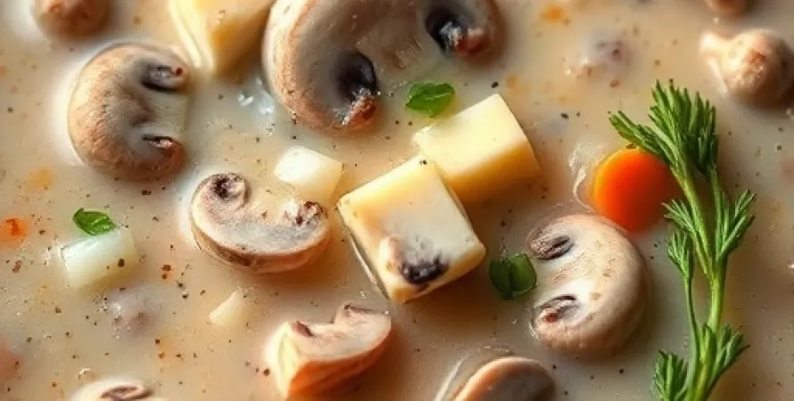 Soupe de champignons crémeuse