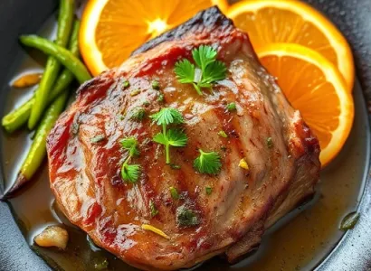 Boeuf épicé à l'orange et légumes