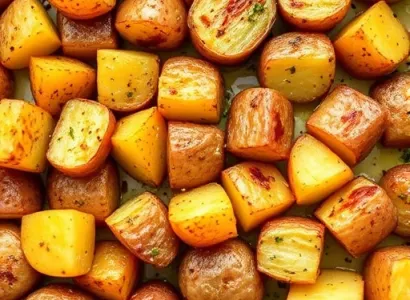 Pommes de terre rôties au miel et à la moutarde