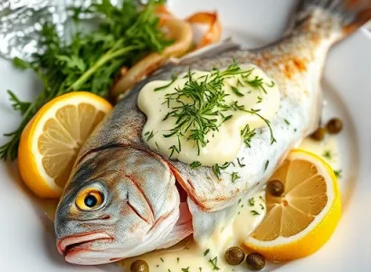 Poisson au four aux herbes avec sauce tartare