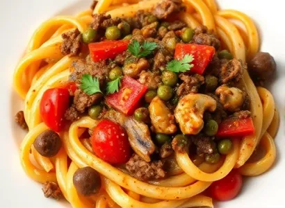 Pâtes cajun au boeuf