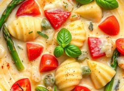 Orecchiettes aux fromages et aux asperges