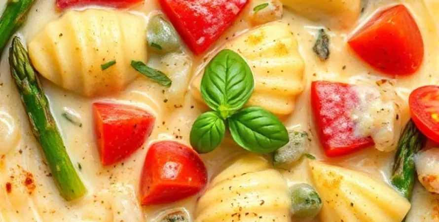 Orecchiettes aux fromages et aux asperges