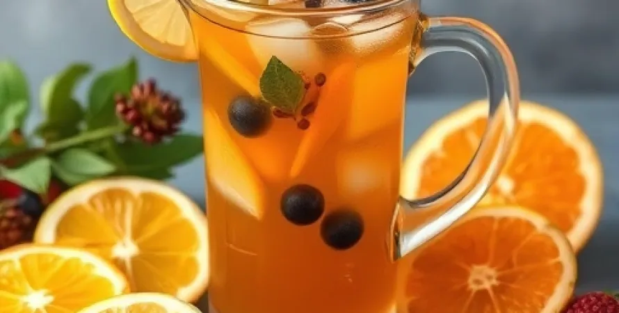 Thé froid aux fruits forestiers