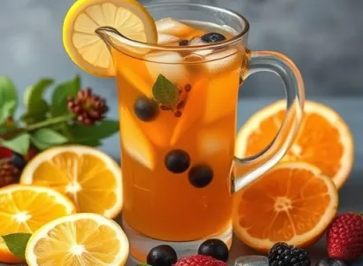 Thé froid aux fruits forestiers