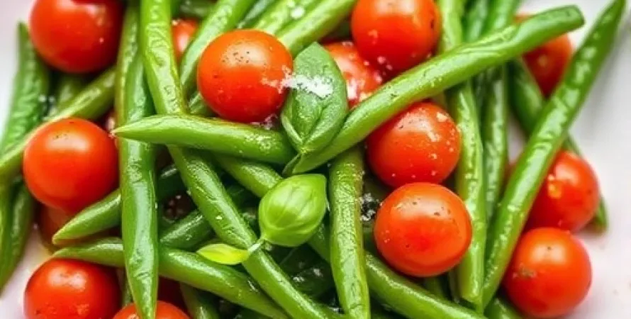 Haricots verts aux tomates cerises