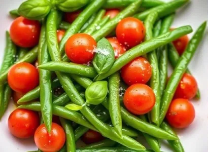 Haricots verts aux tomates cerises