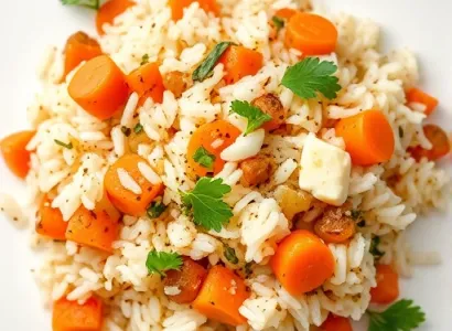 Riz aux herbes et légumes