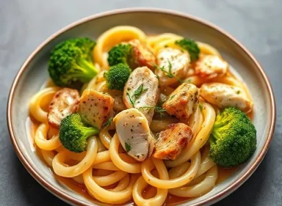 Pâtes au chicken et brocoli