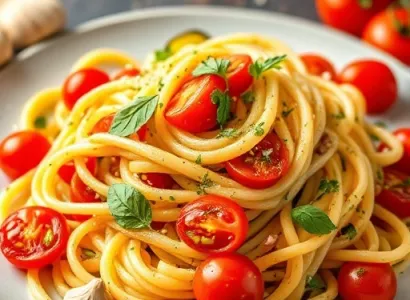 Pâtes aux légumes et tomate