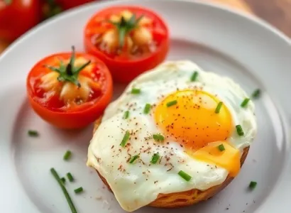 Oeufs au four dans des tomates