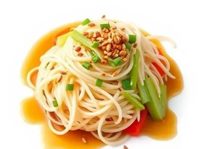 Salade de pousses de soja et légumes avec vinaigre de riz
