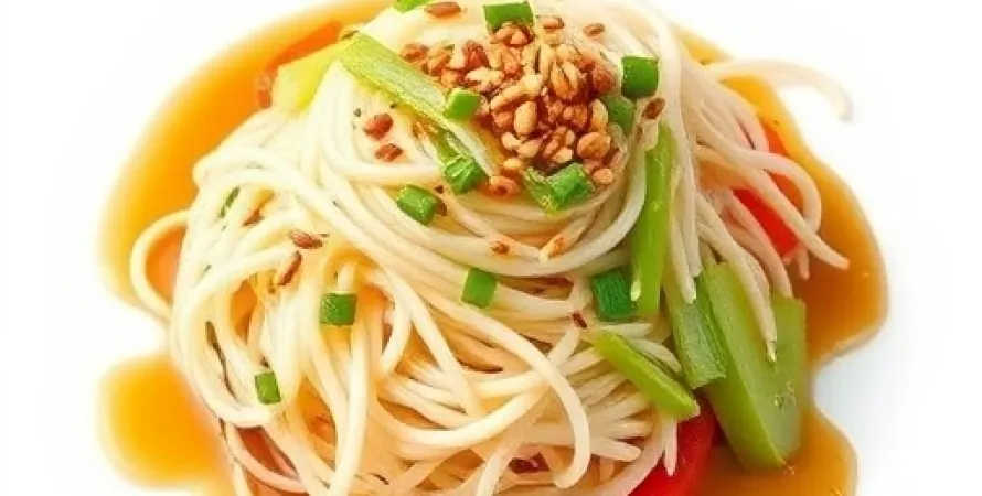 Salade de pousses de soja et légumes avec vinaigre de riz