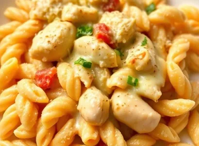 Pâtes rotini au poulet crémeux