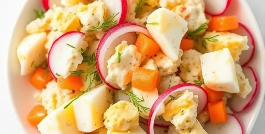 Salade d'oeufs aux légumes