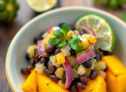 Salsa au mango et haricots noirs