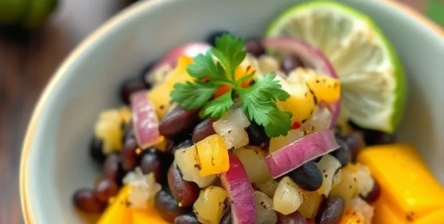Salsa au mango et haricots noirs