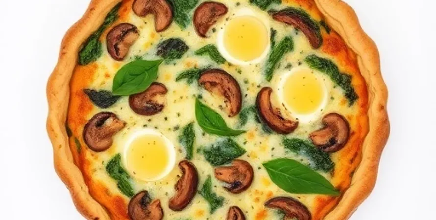Quiche sans croûte aux épinards et champignons