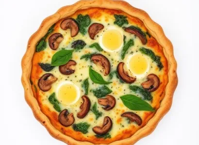 Quiche sans croûte aux épinards et champignons