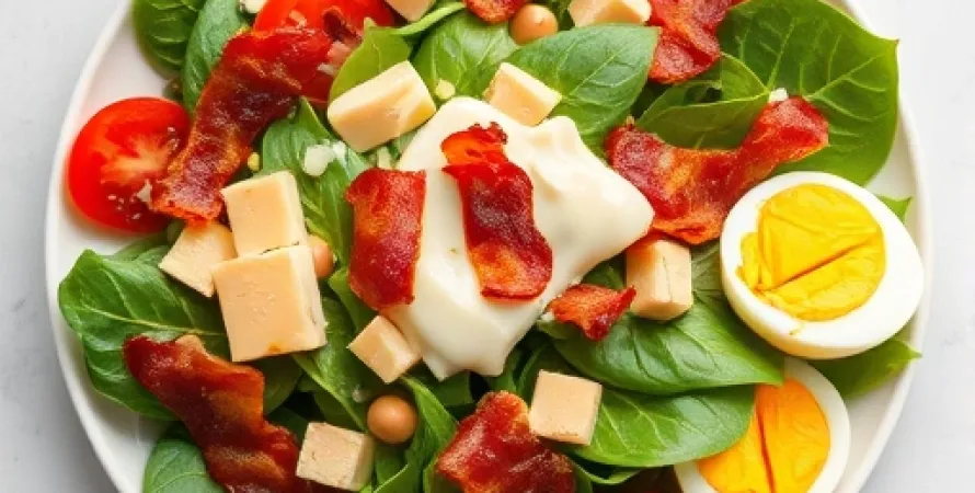 Salade de Spinach aux Fromages et au Bacon
