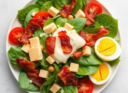 Salade de Spinach aux Fromages et au Bacon