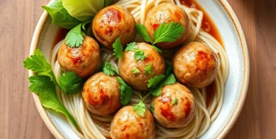Boulettes de dinde vietnamiennes aux noilles