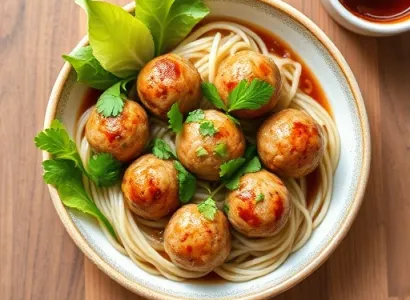 Boulettes de dinde vietnamiennes aux noilles