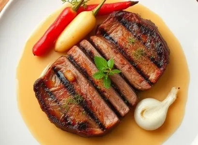 Steak de porc au chou rouge