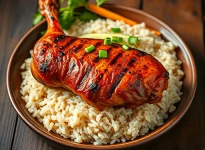 Poulet au BBQ et Riz Brun