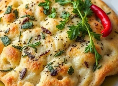 Focaccia aux herbes melangees