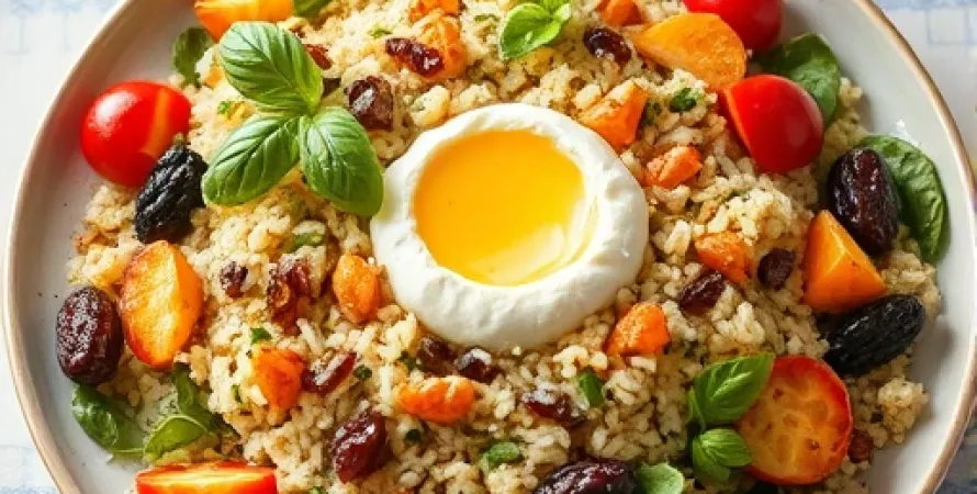 Pilaf végétal aux herbes et fruits secs
