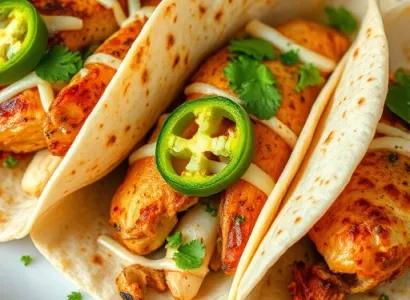 Tortillas au poulet et au jalapeno