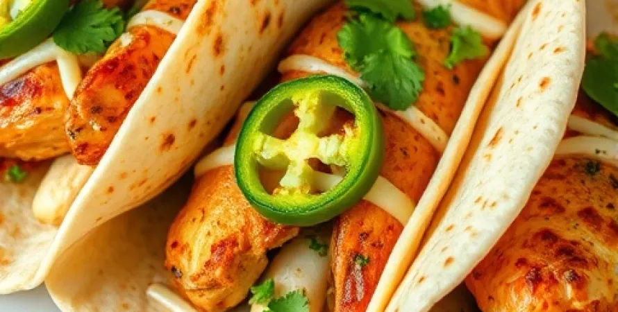 Tortillas au poulet et au jalapeno