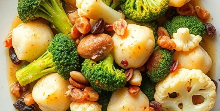 Salade de brocolis et chou-fleur