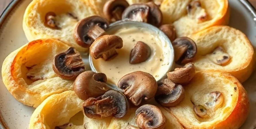 Rouleaux de pain aux champignons