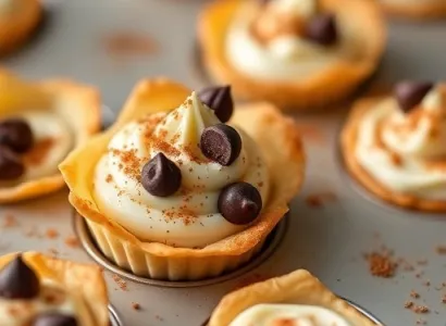 Mini cannoli cream cups